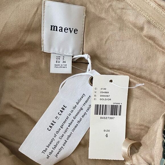 Anthropologie Maeve Metallic Allover Sequin One Shoulder Mini Dress NWT Size 4 - Picture 5 of 8